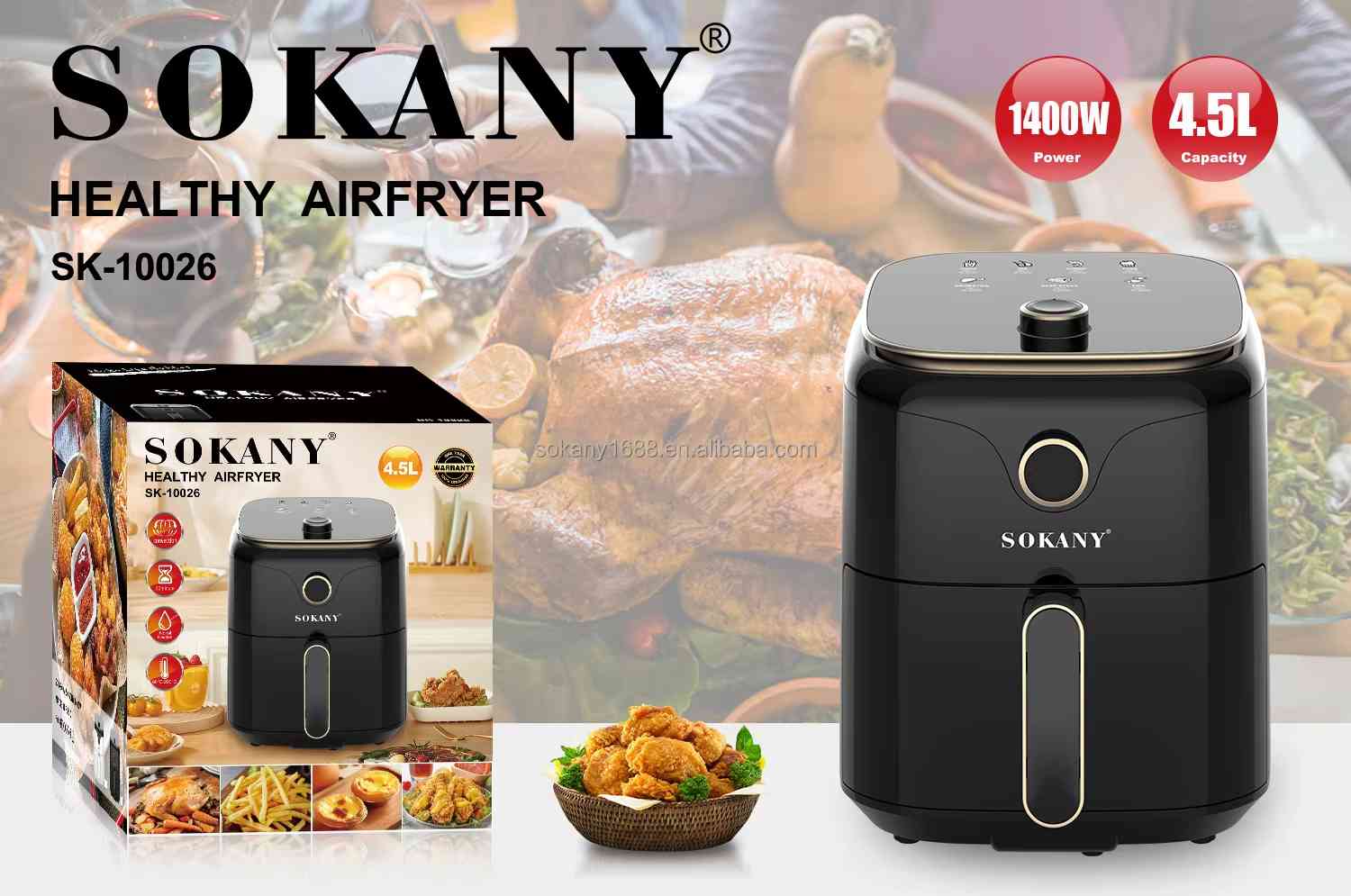 Sokany Airfryer 4.5L SK-10026